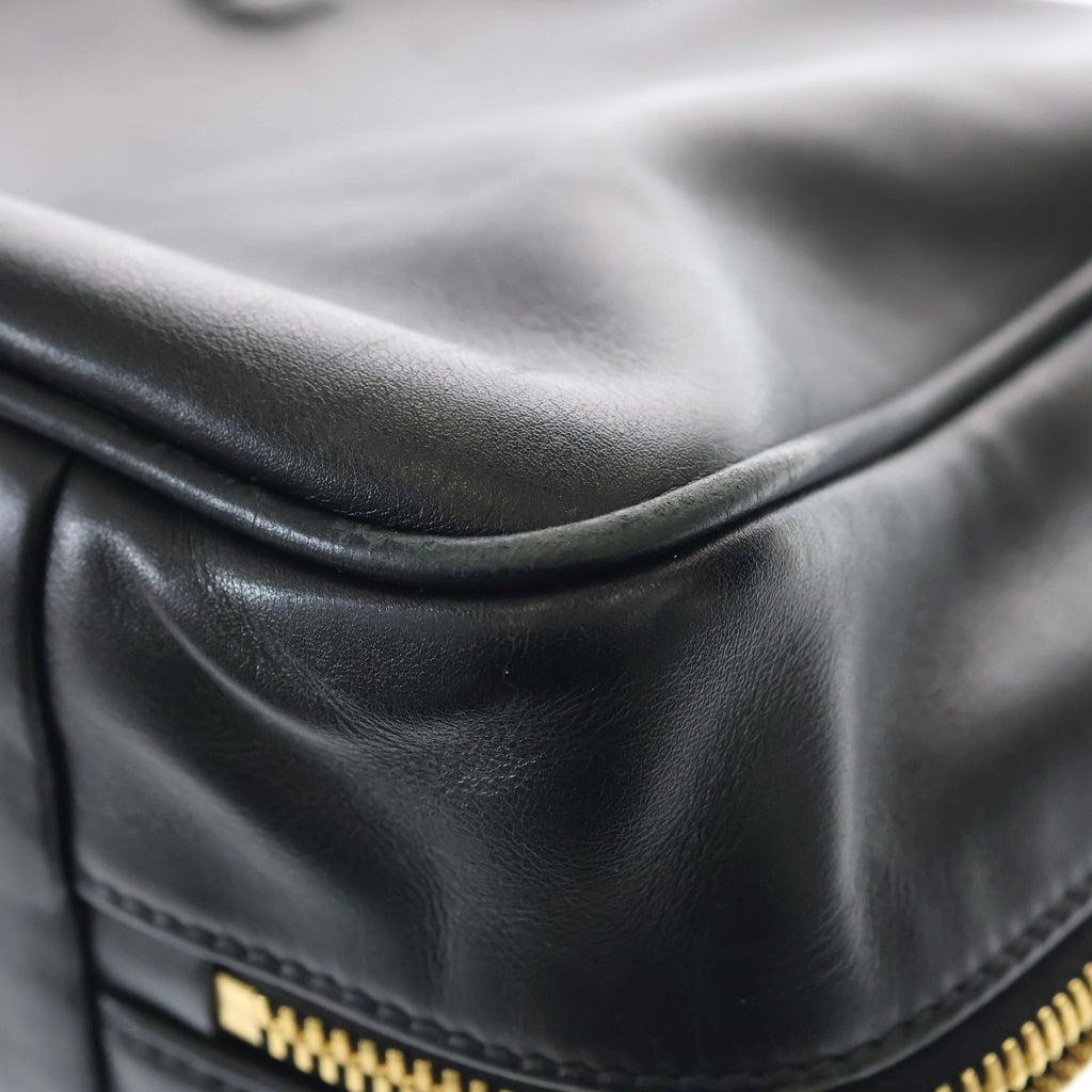 miumiu(ミュウミュウ) トップハンドル ボー ハンドバッグ ブラック レザー 5BB117 ゴールド金具