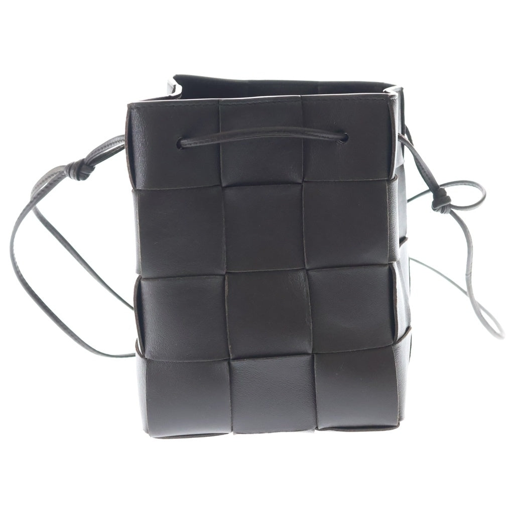 BOTTEGA VENETA(ボッテガヴェネタ) カセット スモール バケットバッグ ショルダーバッグ ブラウン レザー 680218 レディース