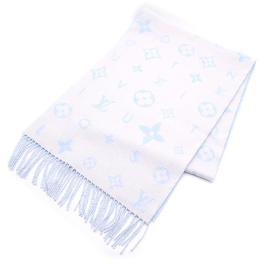 LOUIS VUITTON(ルイヴィトン) レイキャビック2.0 カシミヤ フリンジ マフラー ライトブルー M97661 レディース