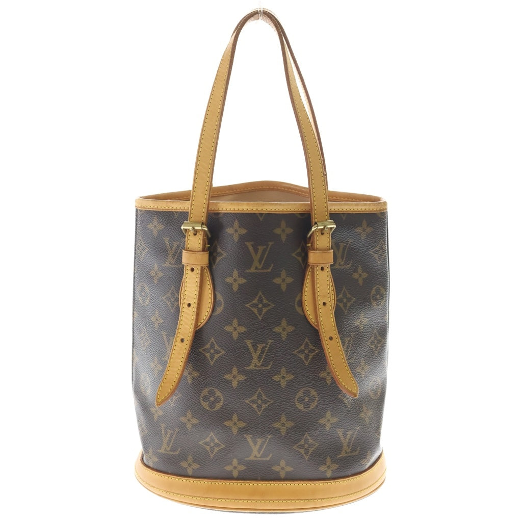 LOUIS VUITTON(ルイヴィトン) モノグラム バゲットPM ハンドバッグ ミニトートバッグ ブラウン レザー×PVC M42238 ゴールド金具 レディース