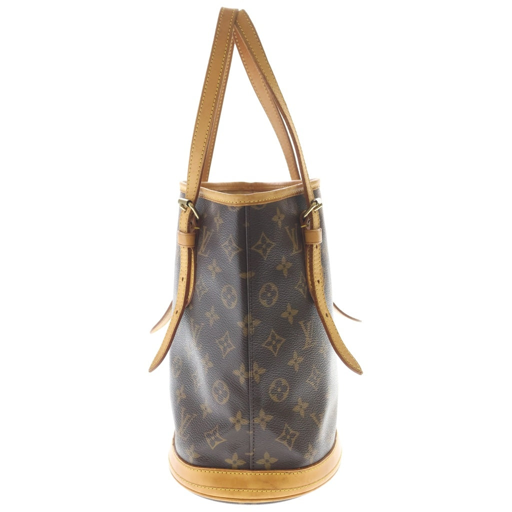 LOUIS VUITTON(ルイヴィトン) モノグラム バゲットPM ハンドバッグ ミニトートバッグ ブラウン レザー×PVC M42238 ゴールド金具 レディース