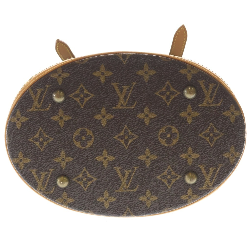 LOUIS VUITTON(ルイヴィトン) モノグラム バゲットPM ハンドバッグ ミニトートバッグ ブラウン レザー×PVC M42238 ゴールド金具 レディース