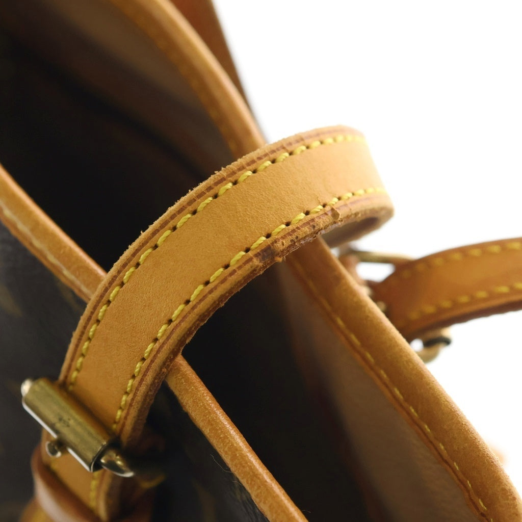 LOUIS VUITTON(ルイヴィトン) モノグラム バゲットPM ハンドバッグ ミニトートバッグ ブラウン レザー×PVC M42238 ゴールド金具 レディース