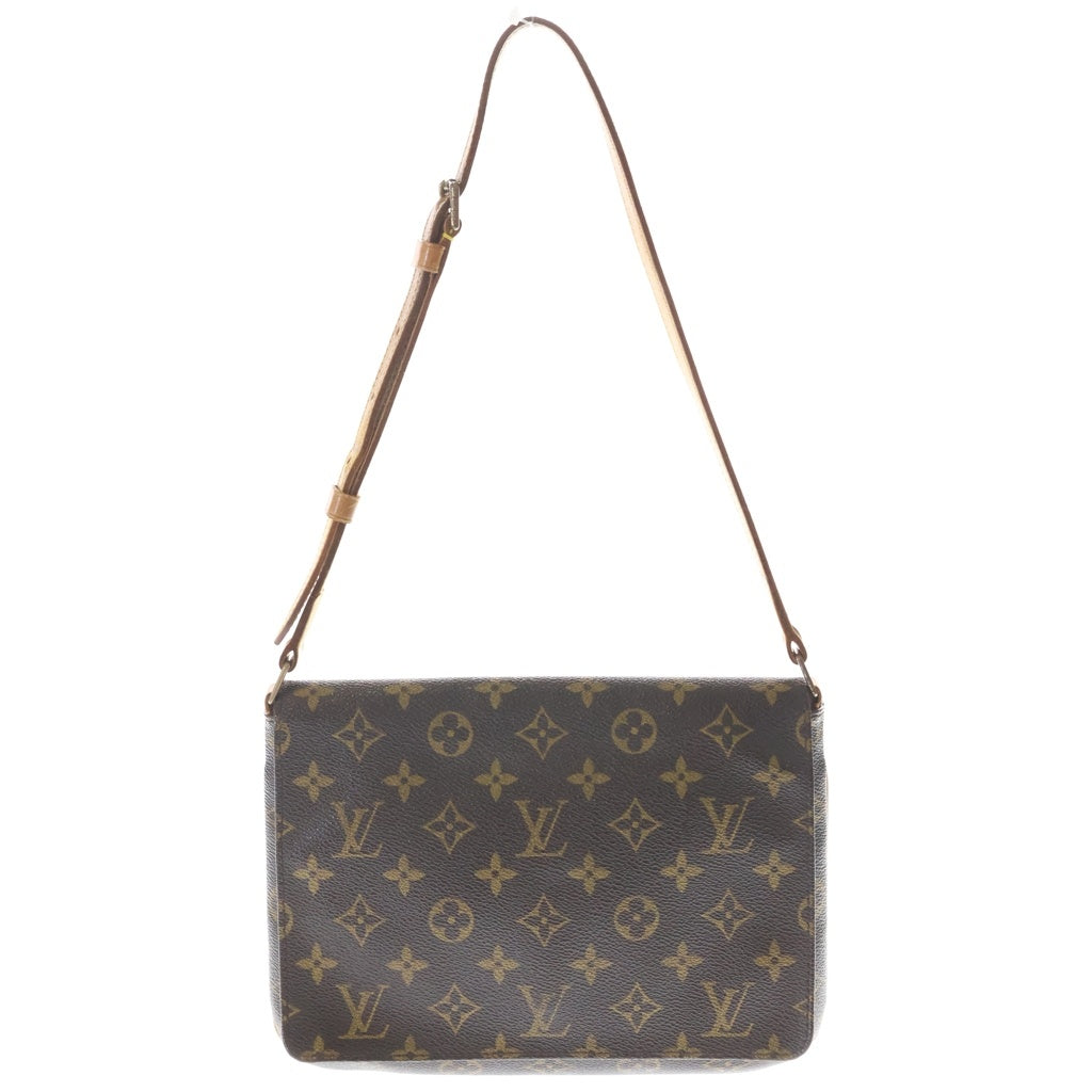 LOUIS VUITTON(ルイヴィトン) モノグラム ミュゼットタンゴ ショルダーバッグ ブラウン レザー×PVC M51257 ゴールド金具 レディース
