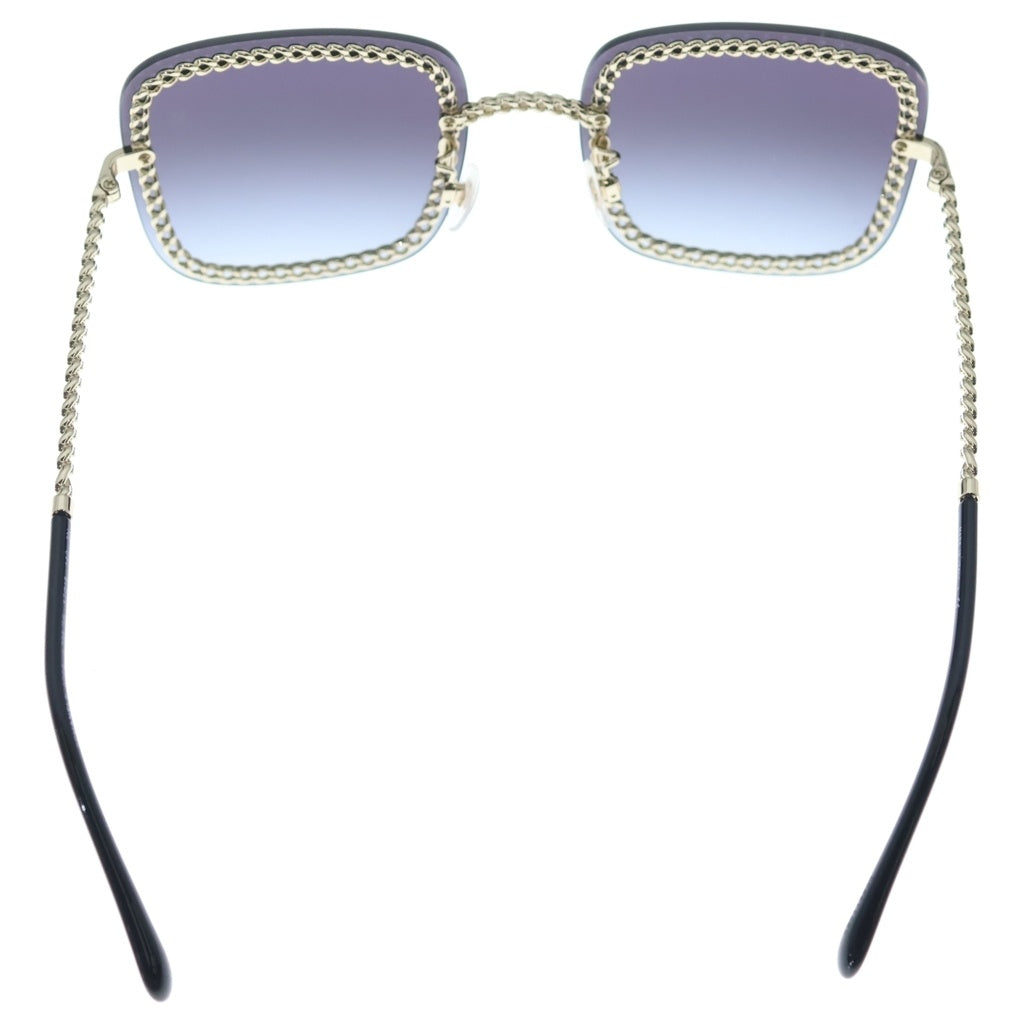 CHANEL(シャネル) ココマーク スクエア チェーンサングラス ゴールドフレーム グラデーションレンズ ブラック 57□18 4224
