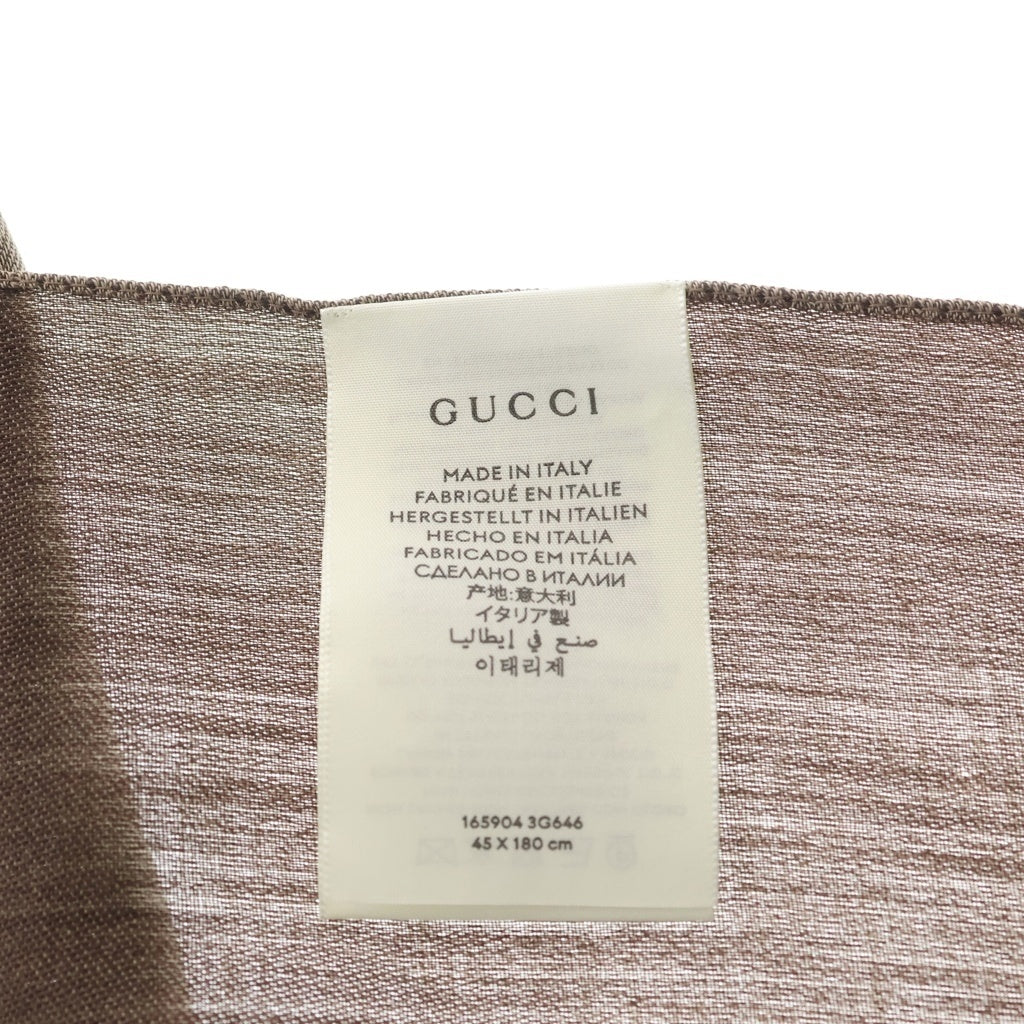GUCCI(グッチ) GGロゴ ジャガード シルク混 ウール ストール スカーフ ベージュ 165904 レディース
