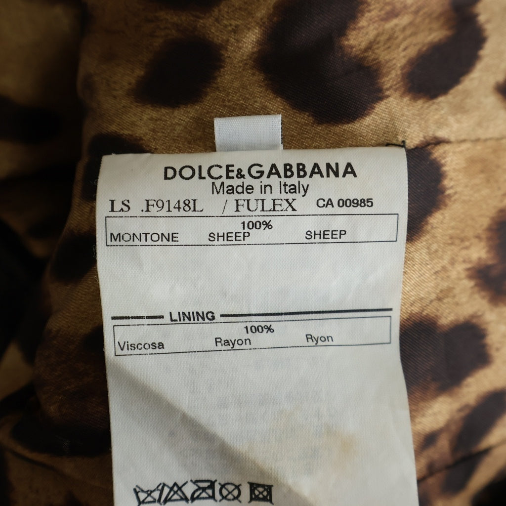 DOLCE & GABBANA(ドルチェアンドガッバーナ) レザージャケット ジップアップ シープスキン ブラック サイズ40 F9148L レディース