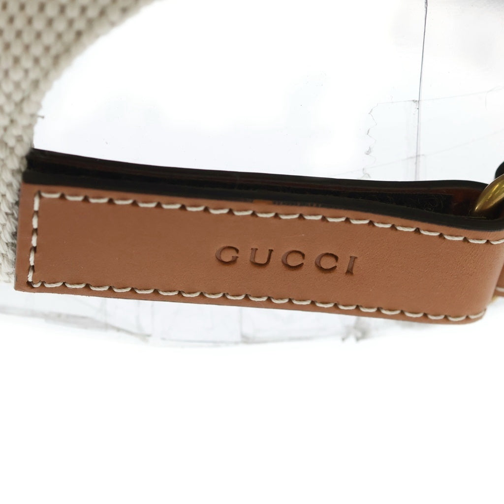 GUCCI(グッチ) ロゴプリント キャンバス ベースボール キャップ 帽子 アイボリー 777373