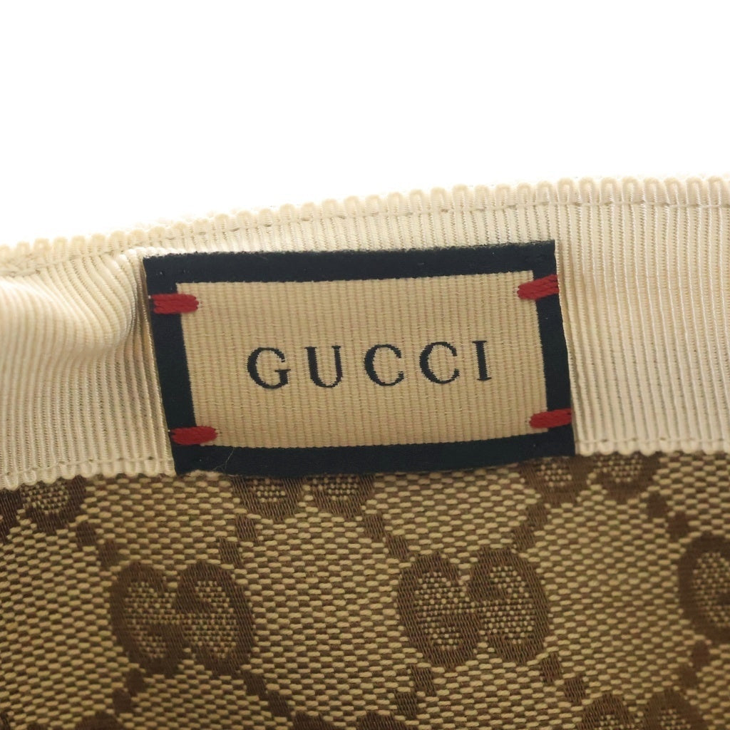 GUCCI(グッチ) ロゴプリント キャンバス ベースボール キャップ 帽子 アイボリー 777373