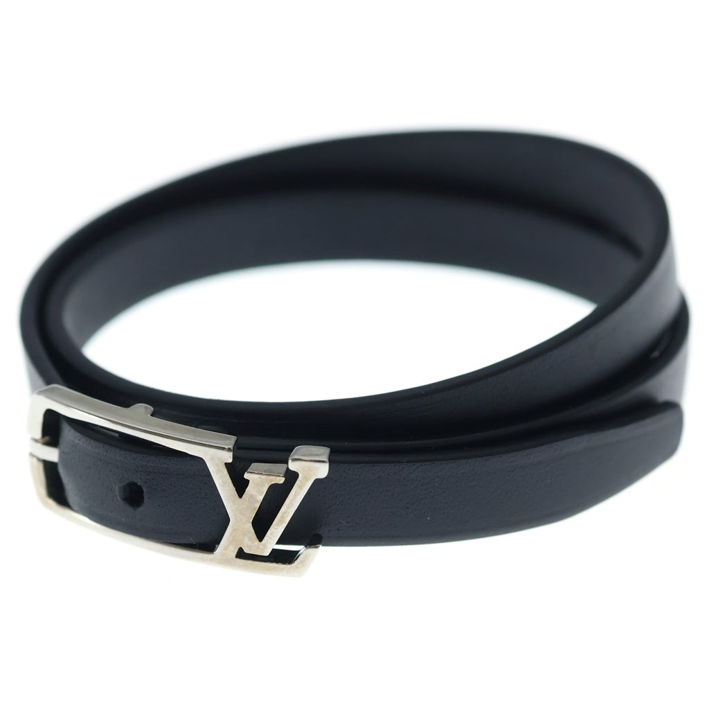 LOUIS VUITTON(ルイヴィトン) ブラスレ・ネオグラム レザーブレスレット ブラック×シルバー 19 M6257
