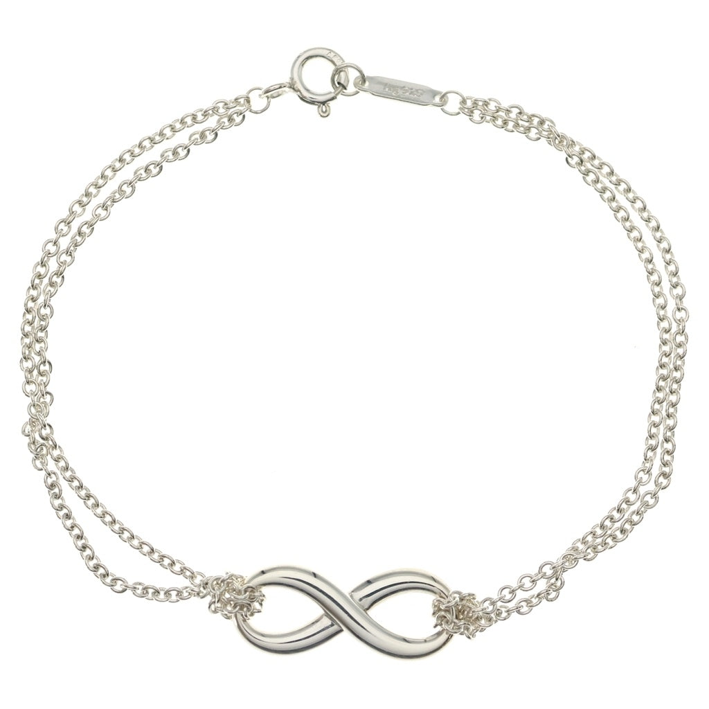 TIFFANY & Co.(ティファニー) インフィニティ ミディアム ダブルチェーン Ag925 ブレスレット シルバー レディース