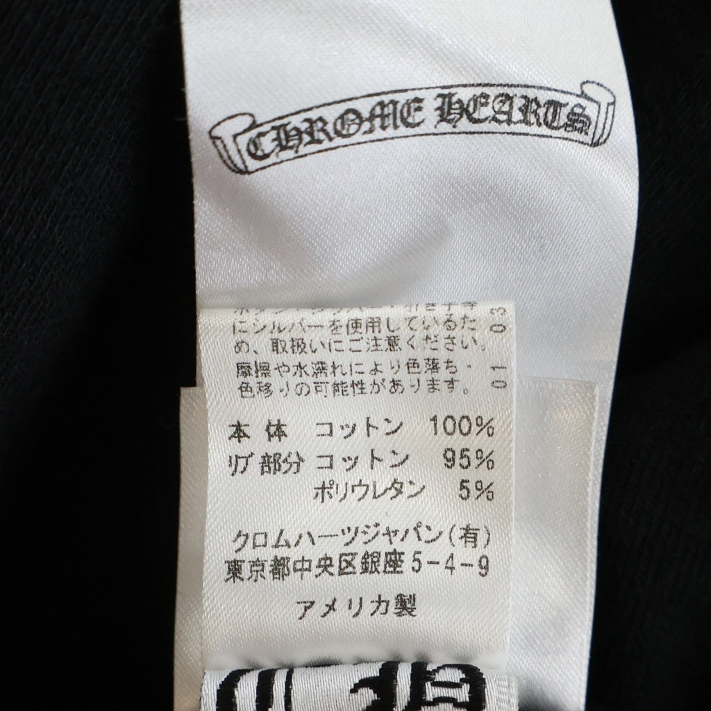 CHROME HEARTS(クロムハーツ) T-Bar USA Up Hoodie バックアーチロゴ 袖フローラル プリント ジップアップ スウェットパーカー フーディー ブラック