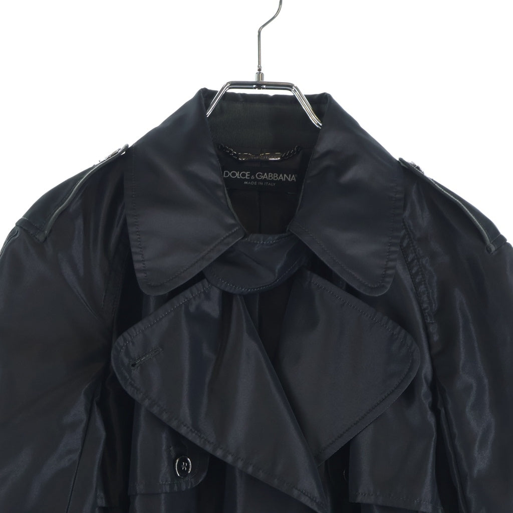 DOLCE & GABBANA(ドルチェアンドガッバーナ) ダブルブレスト トレンチコート ブラック F0759T レディース