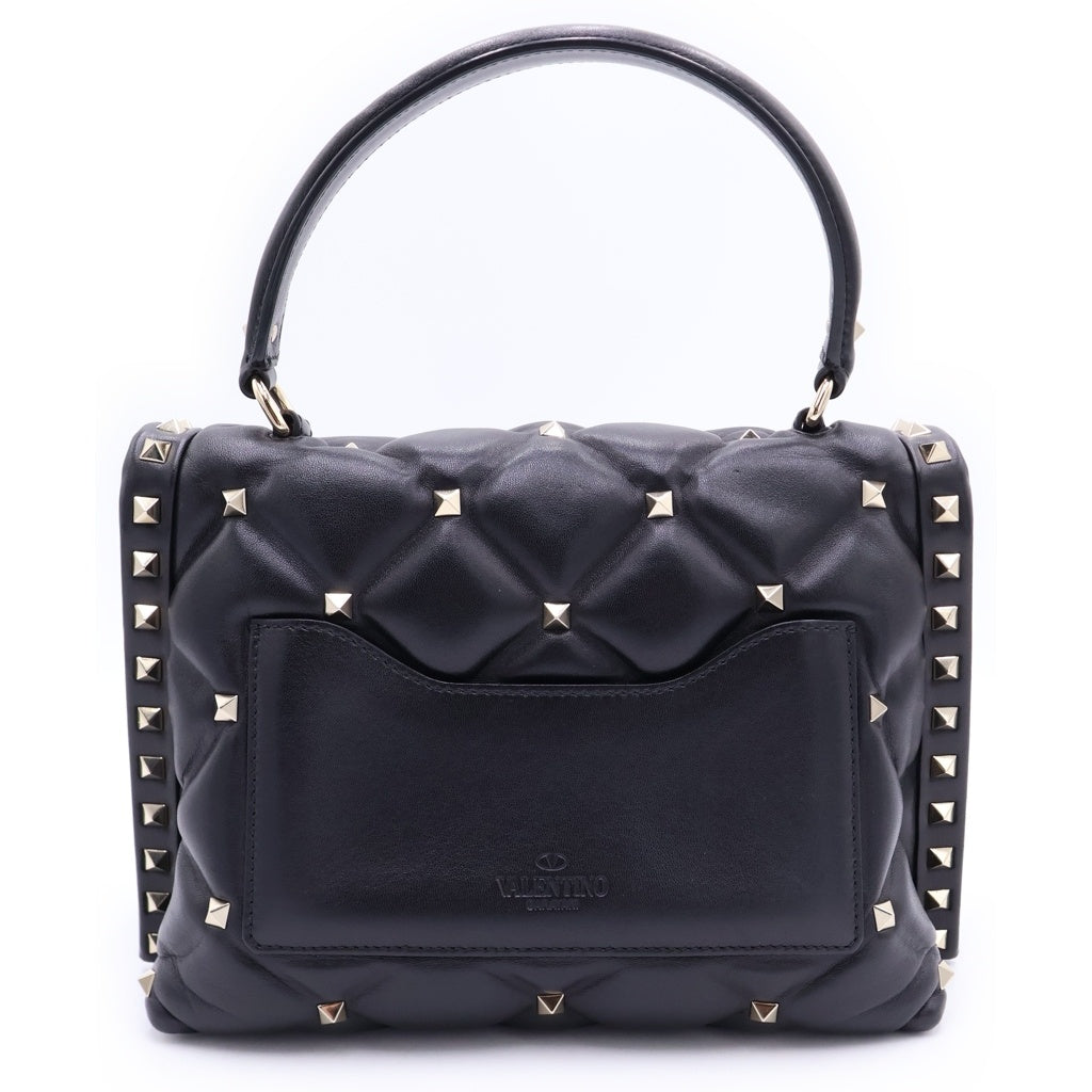 VALENTINO(ヴァレンティノ) キャンディスタッズ 2WAYショルダーバッグ ハンドバッグ レザー ブラック レディース