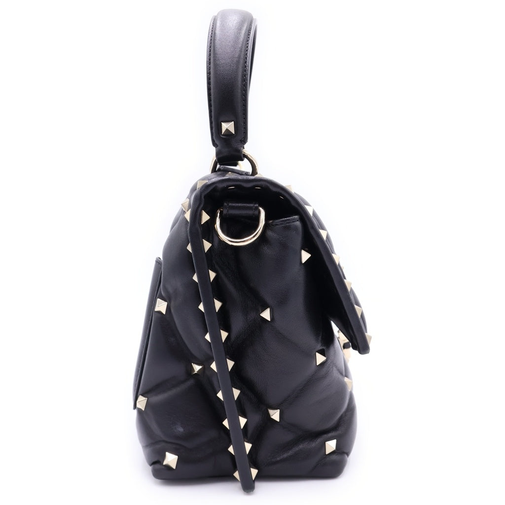 VALENTINO(ヴァレンティノ) キャンディスタッズ 2WAYショルダーバッグ ハンドバッグ レザー ブラック レディース