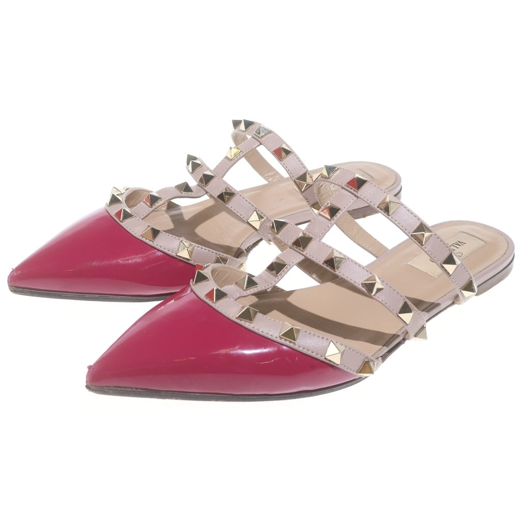 VALENTINO(ヴァレンティノ) ロックスタッズ エナメルミュール ピンク レディース