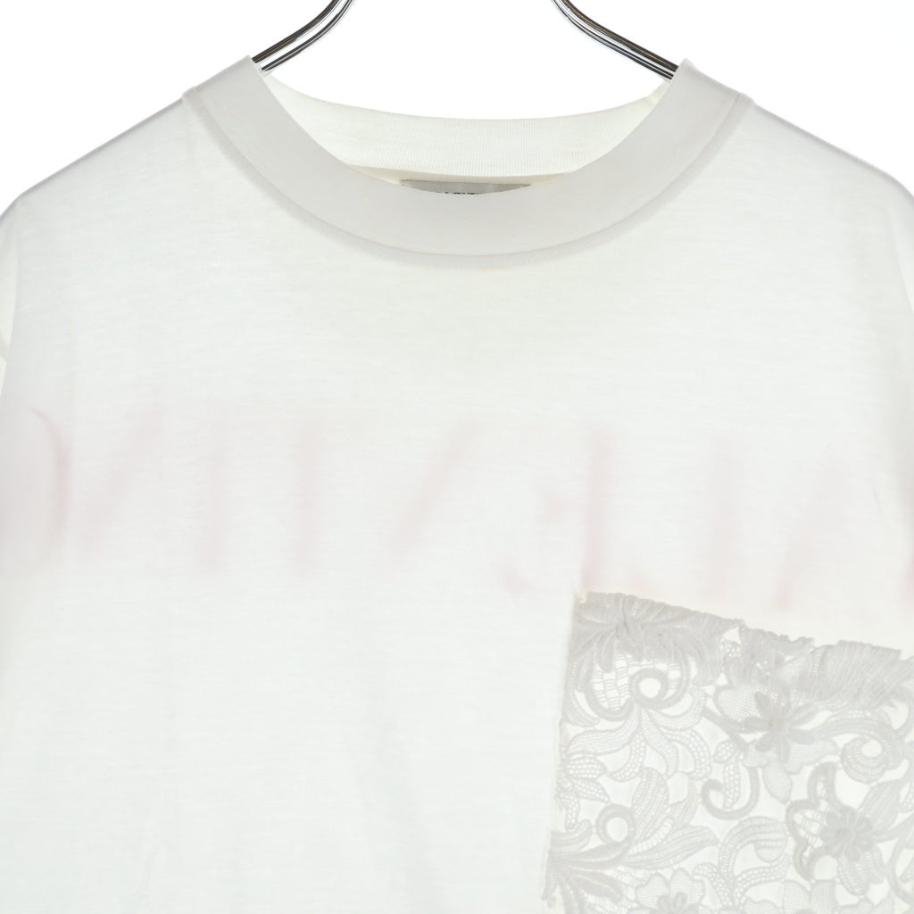 VALENTINO(ヴァレンティノ) レースポケット バックロゴ Tシャツ ホワイト #XS レディース