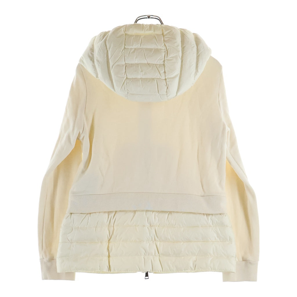 MONCLER(モンクレール) 15AW ダウン切り替え ジップアップ スウェット パーカー フーディー アイボリー A20938486900 80261 レディース