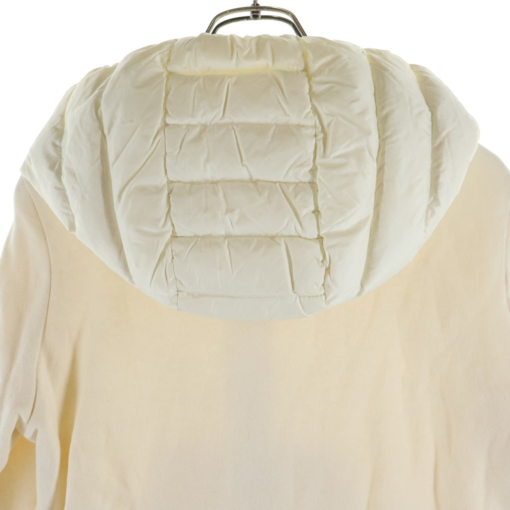 MONCLER(モンクレール) 15AW ダウン切り替え ジップアップ スウェット パーカー フーディー アイボリー A20938486900 80261 レディース