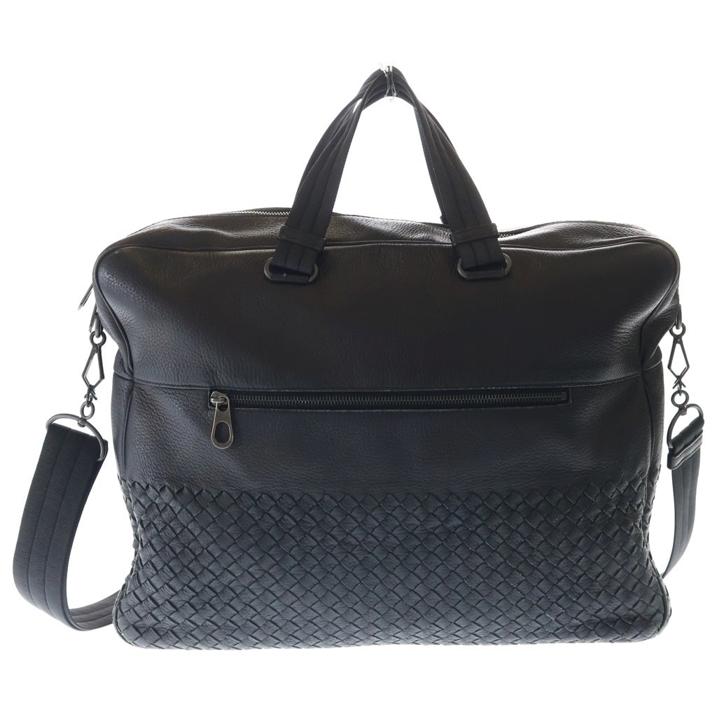 BOTTEGA VENETA(ボッテガヴェネタ) イントレチャート ビジネス 2WAYバッグ ハンドバッグ ショルダーバッグ ブラック レザー ブラック金具 レディース