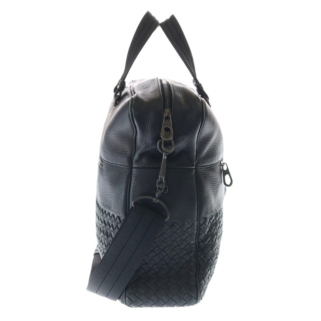 BOTTEGA VENETA(ボッテガヴェネタ) イントレチャート ビジネス 2WAYバッグ ハンドバッグ ショルダーバッグ ブラック レザー ブラック金具 レディース