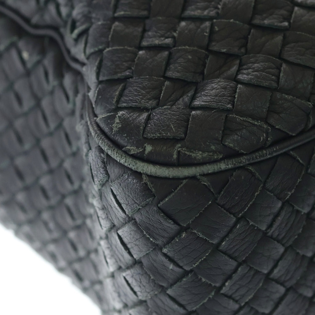 BOTTEGA VENETA(ボッテガヴェネタ) イントレチャート ビジネス 2WAYバッグ ハンドバッグ ショルダーバッグ ブラック レザー ブラック金具 レディース