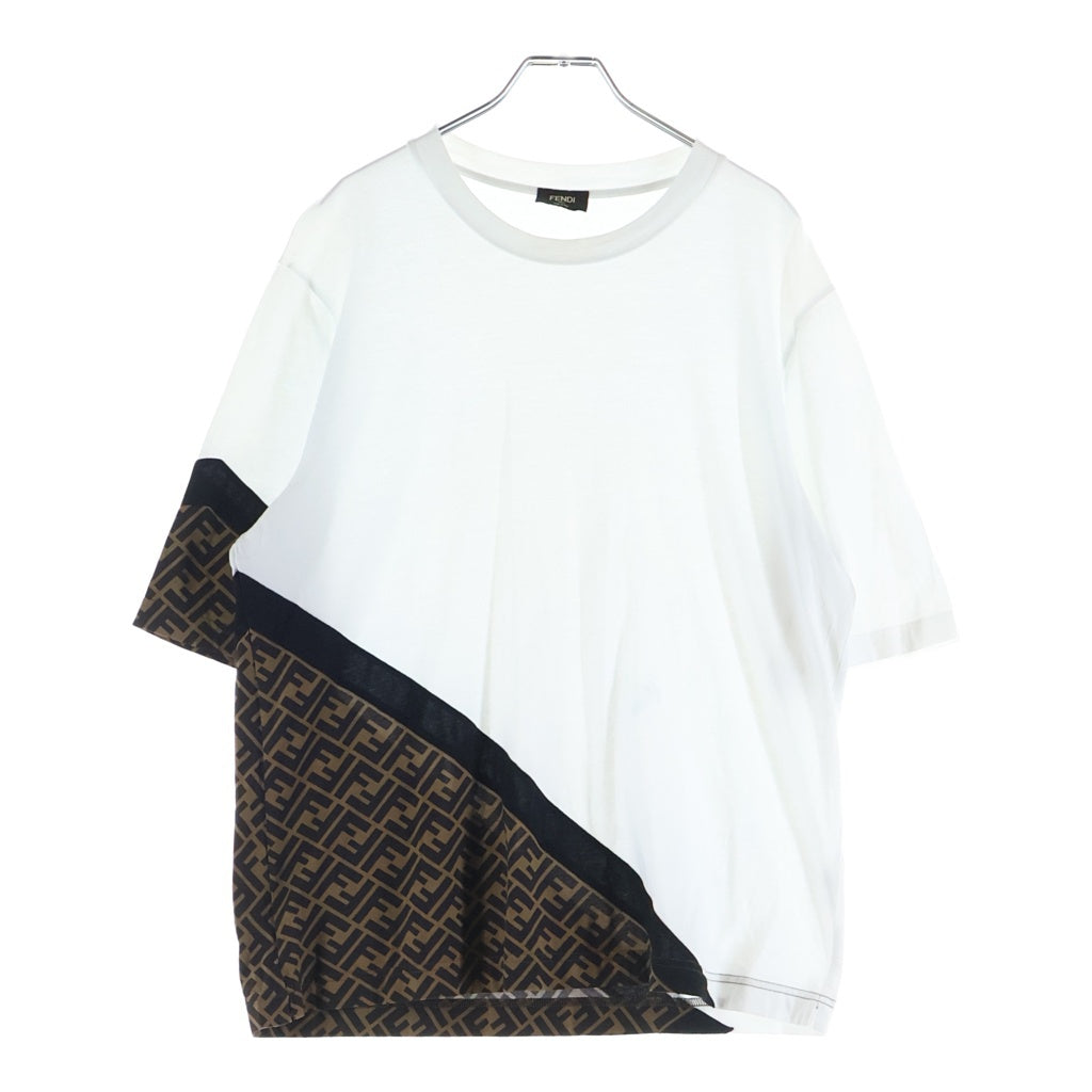 FENDI(フェンディ) FF柄 ズッカ柄 クルーネックTシャツ半袖 トップス ホワイト