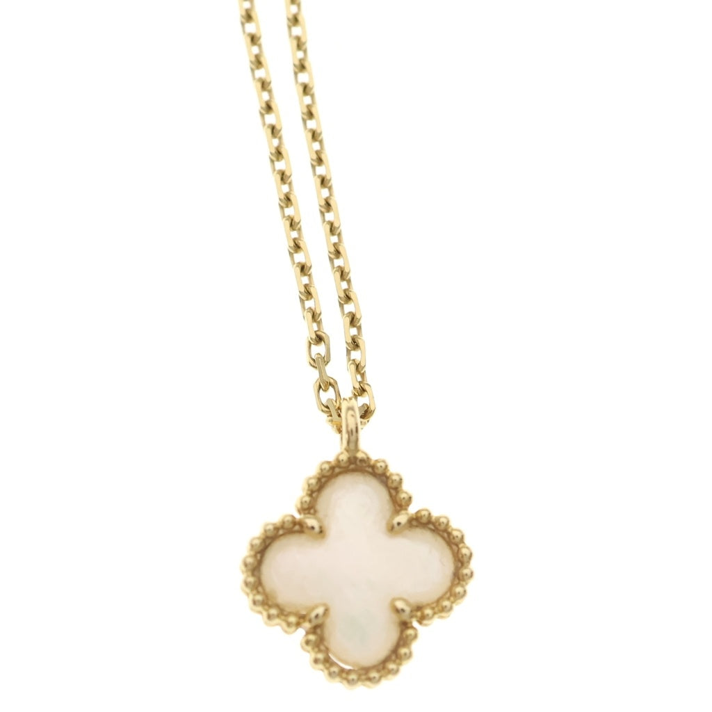 Van Cleef & Arpels(ヴァンクリーフアンドアーペル) スウィートアルハンブラ ネックレス ペンダント マザーオブパール Au750YG イエローゴールド JE086398 レディース