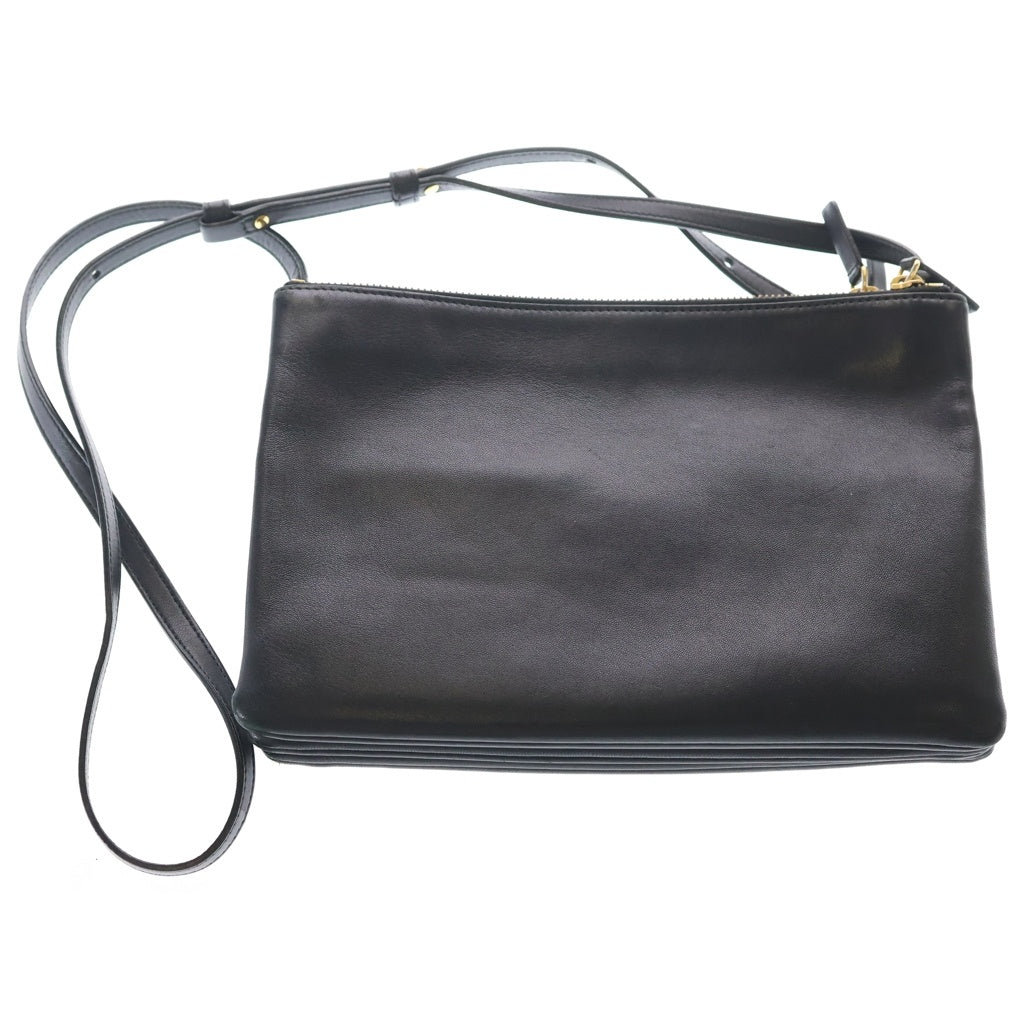 CELINE(セリーヌ) トリオ ショルダーバッグ ブラック レザー ゴールド金具 レディース