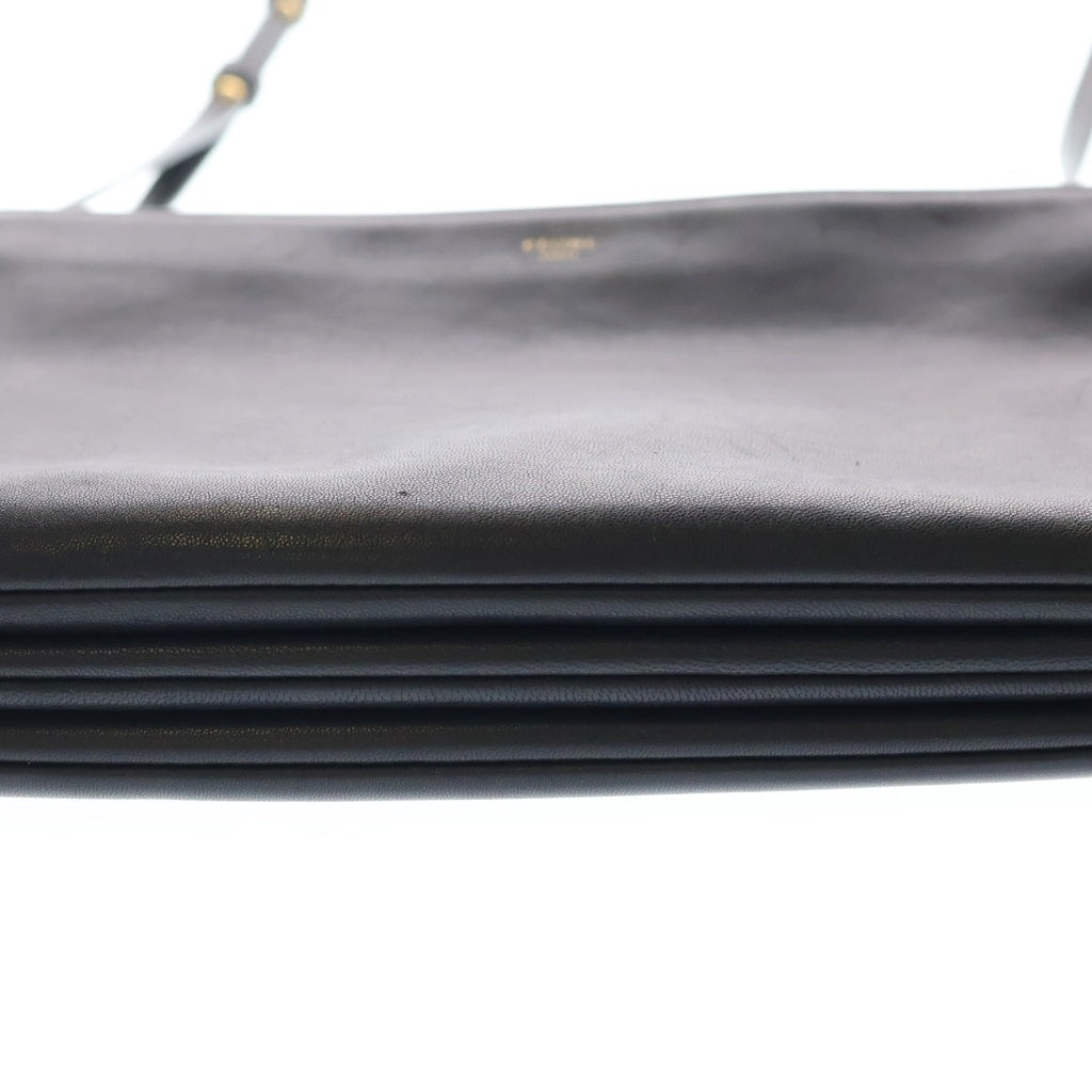 CELINE(セリーヌ) トリオ ショルダーバッグ ブラック レザー ゴールド金具 レディース
