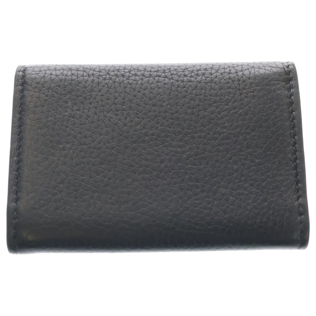 GUCCI(グッチ) ロゴ レザー カードケース シルバー金具 ブラック 771152