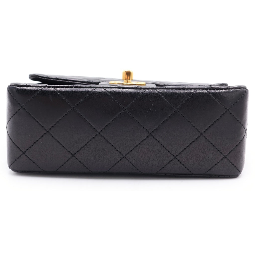 CHANEL(シャネル) ミニマトラッセ17 ココマーク チェーン ショルダーバック シングル フラップ ゴールド金具 ラムスキン レザー ブラック レディース