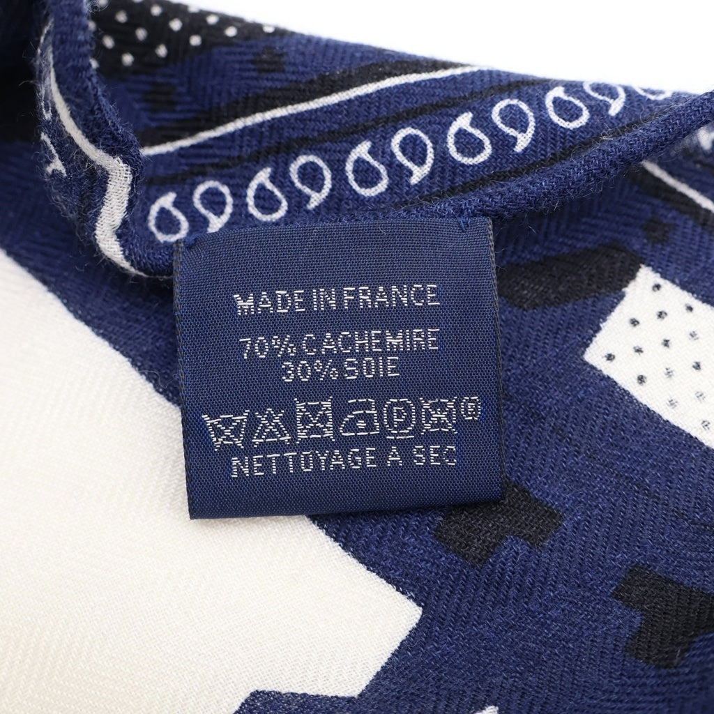 HERMES(エルメス) ロザンジュ ストール ネイビー レディース