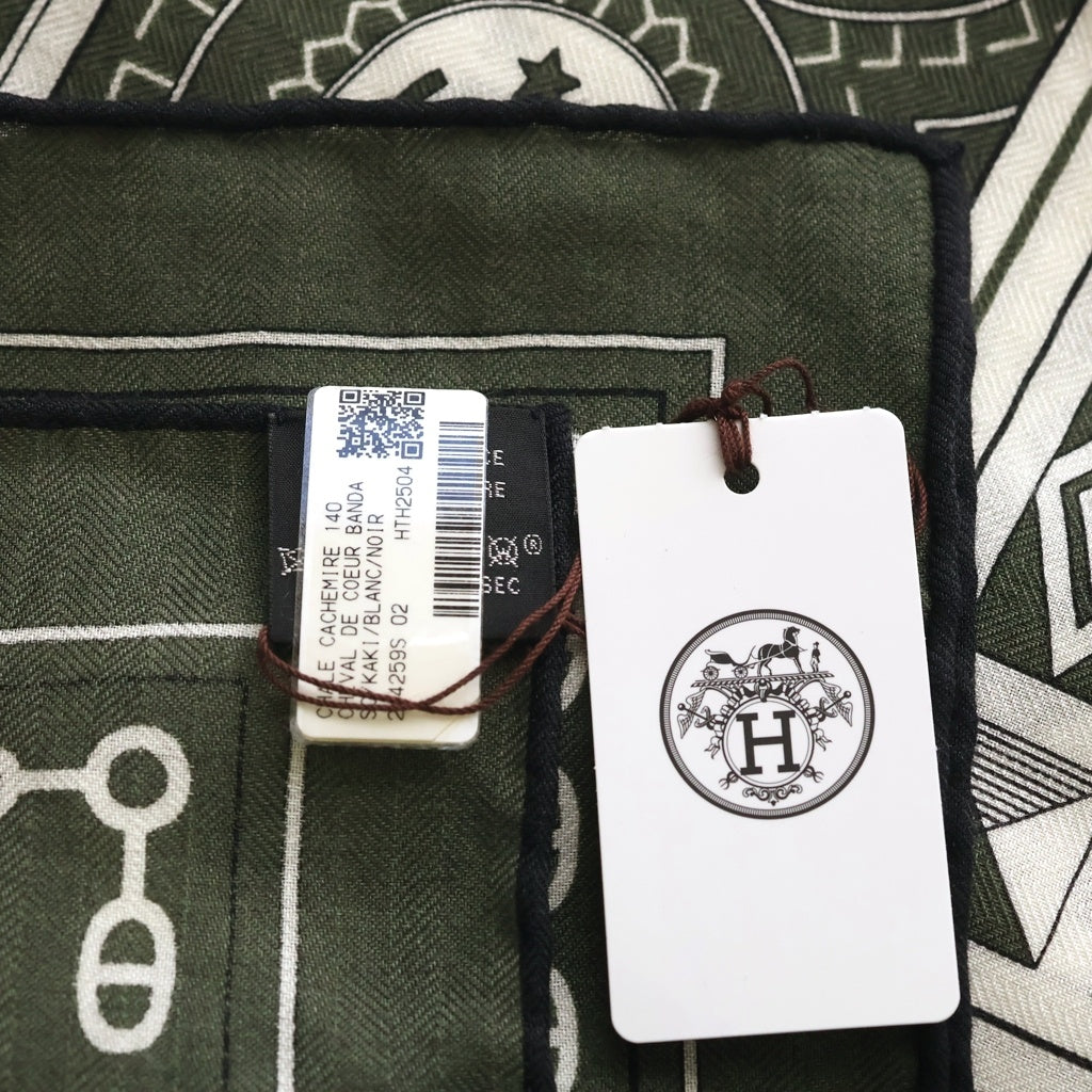 HERMES(エルメス) カレ140 カレジェアン スカーフ シュヴァル・ドゥ・クール・バンダナ グリーン レディース