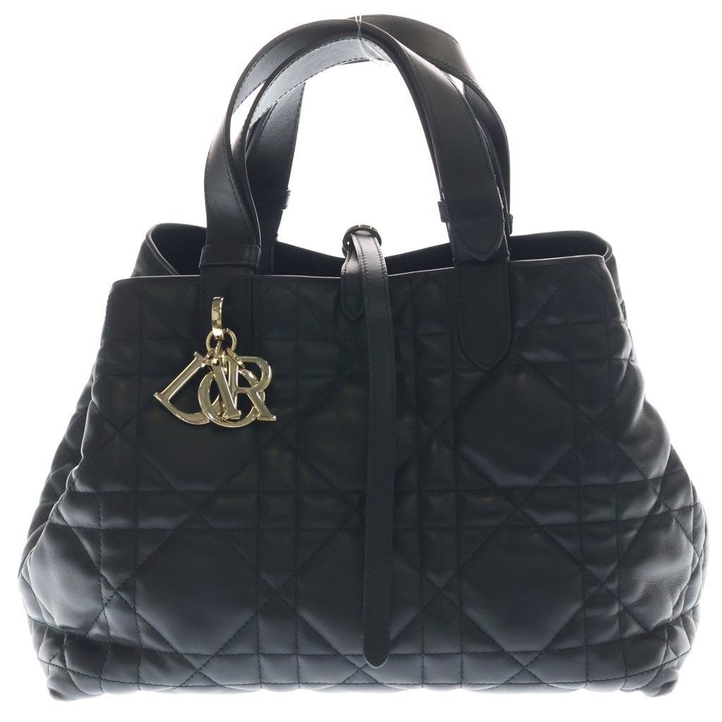 Christian Dior(クリスチャンディオール) トゥ ジュール ハンドバッグ ブラック マクロカナージュ カーフスキン M2821OSNW_M900 ゴールド金具 レディース