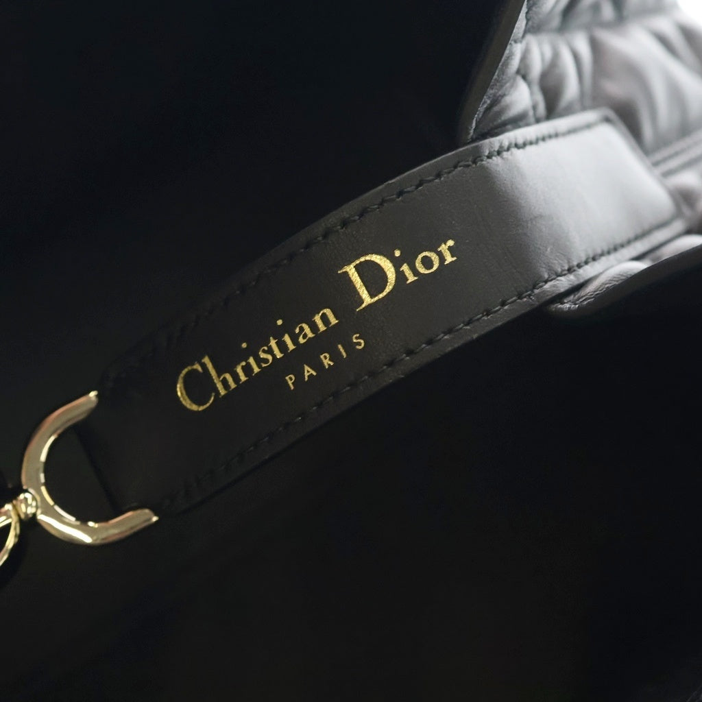 Christian Dior(クリスチャンディオール) トゥ ジュール ハンドバッグ ブラック マクロカナージュ カーフスキン M2821OSNW_M900 ゴールド金具 レディース