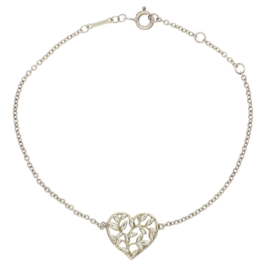 TIFFANY & Co.(ティファニー) パロマピカソ オリーブリーフ ハート Ag925 ブレスレット シルバー レディース