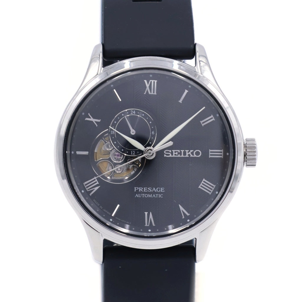 SEIKO(セイコー) PRESAGE プレサージュ 黒文字盤 SS/AT ステンレス 自動巻き スケルトン 腕時計 SARY093