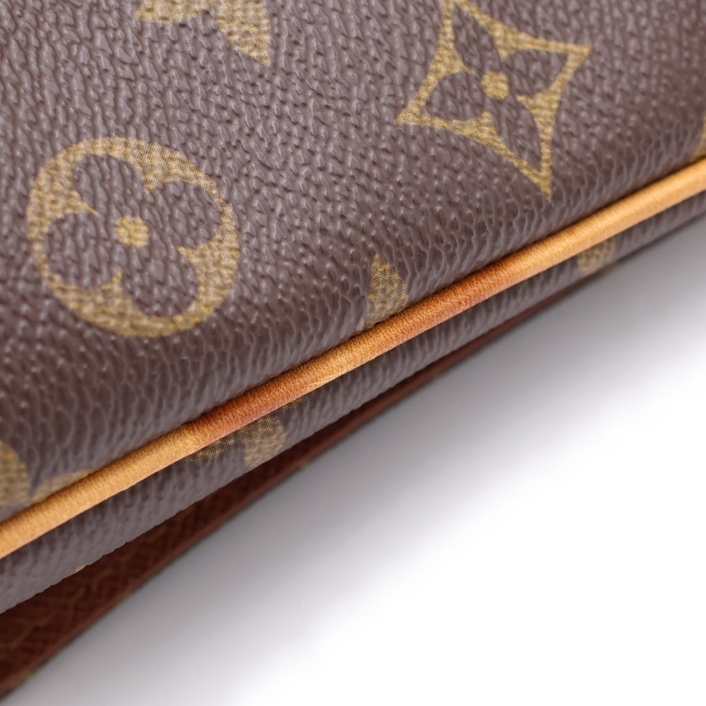LOUIS VUITTON(ルイヴィトン) モノグラム ミュゼットタンゴ ショルダーバッグ ブラウン レザー×PVC M51388 ゴールド金具 レディース