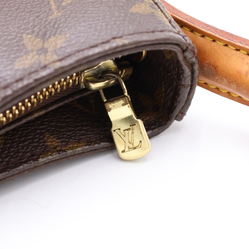 LOUIS VUITTON(ルイヴィトン) モノグラム ルーピングGM ハンドバッグ トートバッグ ブラウン レザー×PVC M51145 ゴールド金具 レディース