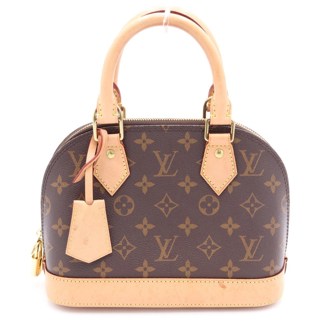 LOUIS VUITTON(ルイヴィトン) モノグラム アルマBB 2WAYバッグ ハンドバッグ ショルダーバッグ ブラウン レザー×PVC M46990 ゴールド金具 レディース