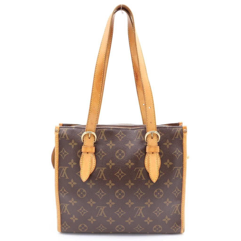 LOUIS VUITTON(ルイヴィトン) モノグラム ポパンクール・オ ハンドバッグ ミニトートバッグ ブラウン レザー×PVC M40007 ゴールド金具 レディース