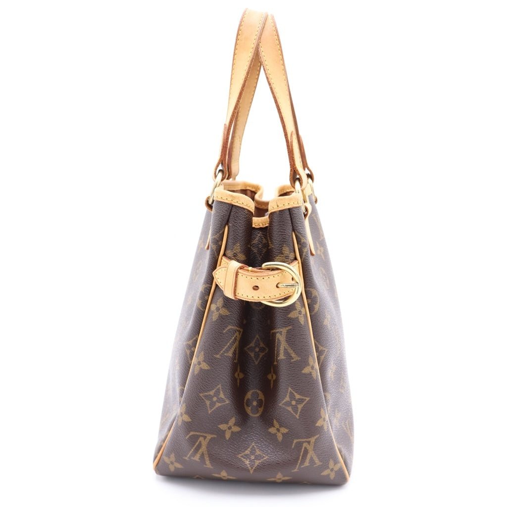 LOUIS VUITTON(ルイヴィトン) モノグラム バティニョール ハンドバッグ ミニトートバッグ ブラウン レザー×PVC M51156 ゴールド金具 レディース