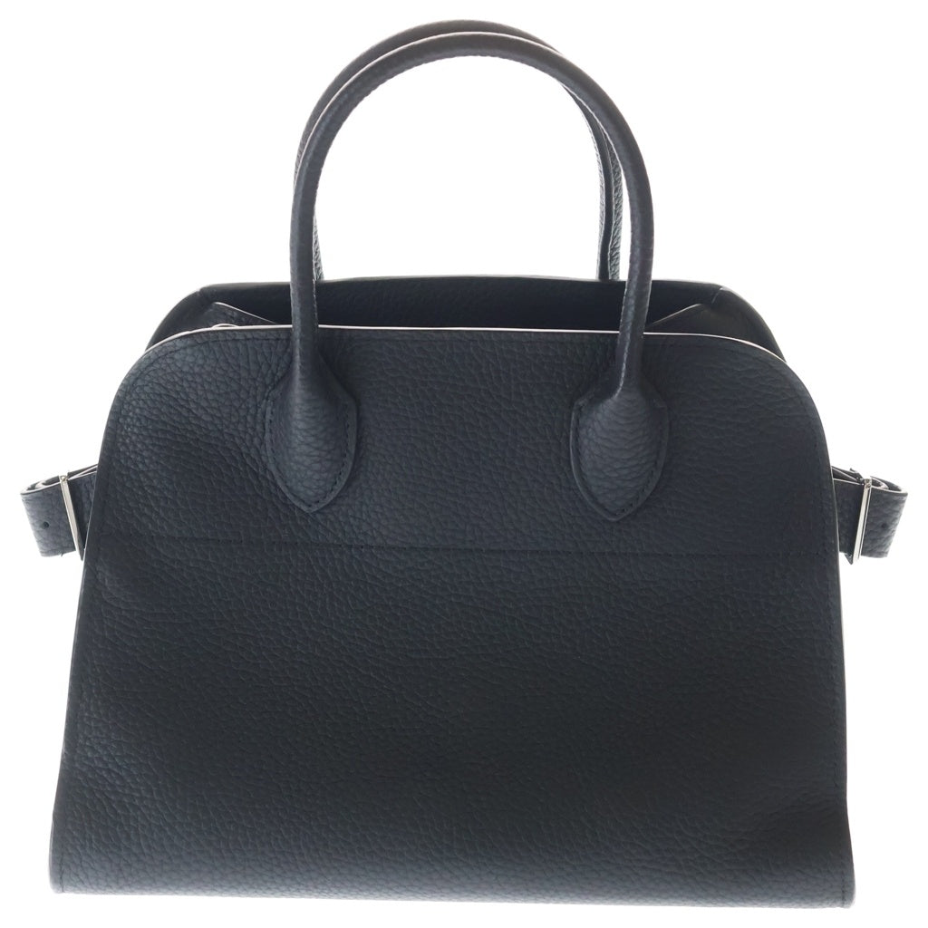 THE ROW(ザロウ) Soft Margaux 10 ソフトマルゴー 2WAYハンドバッグ ショルダーバッグ ブラック レザー シルバー金具 レディース