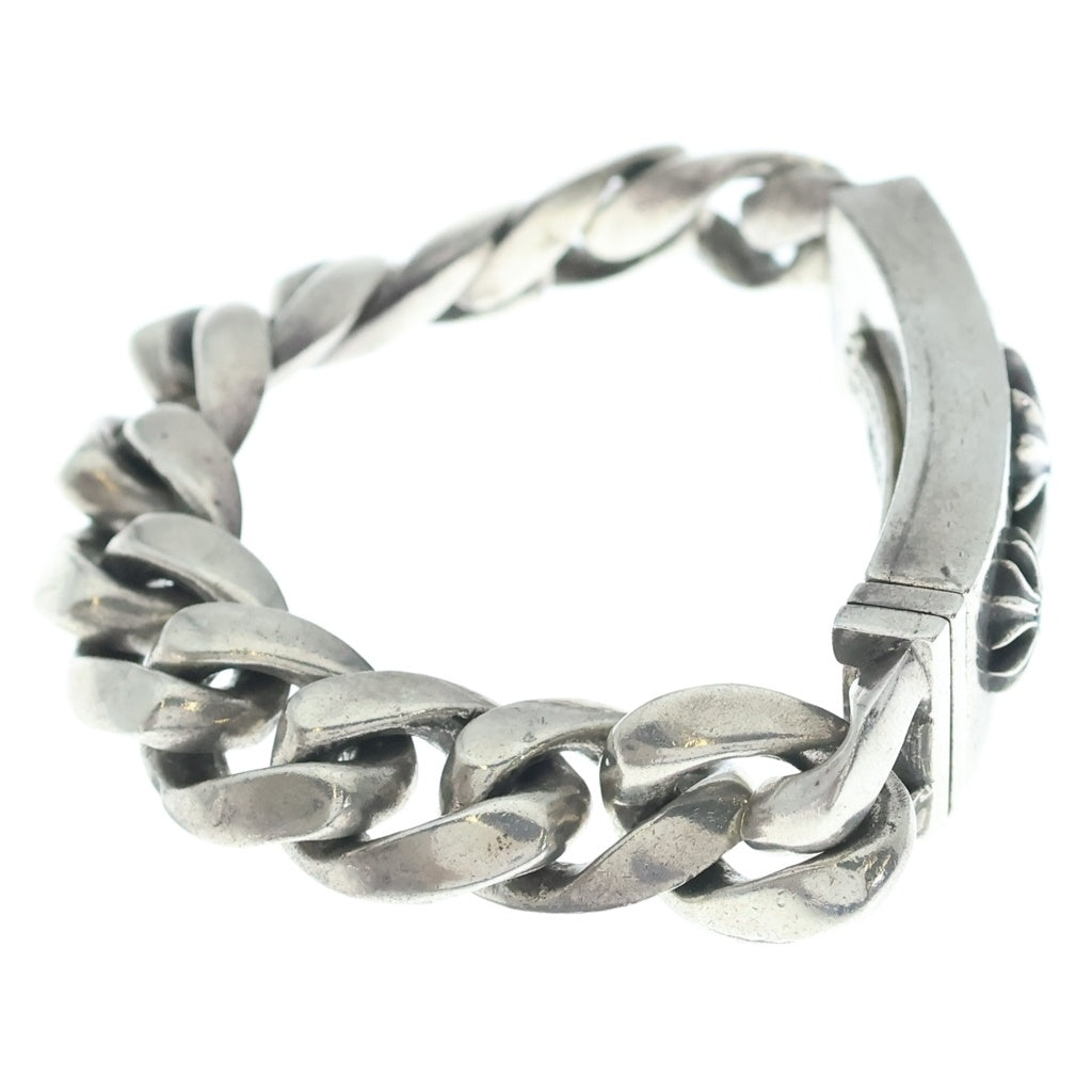 CHROME HEARTS(クロムハーツ) 3CHX プラス IDブルーサファイアシルバーチェーンブレスレット