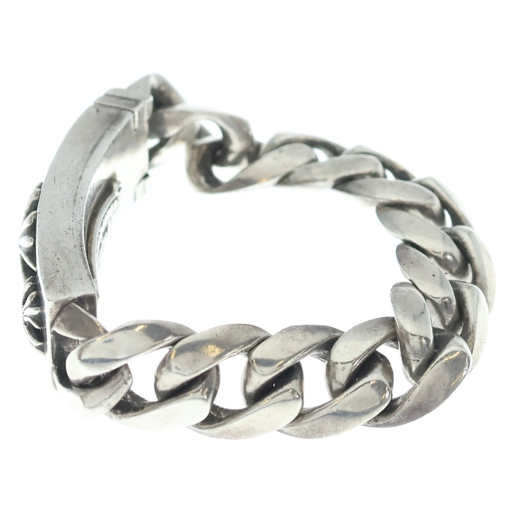 CHROME HEARTS(クロムハーツ) 3CHX プラス IDブルーサファイアシルバーチェーンブレスレット