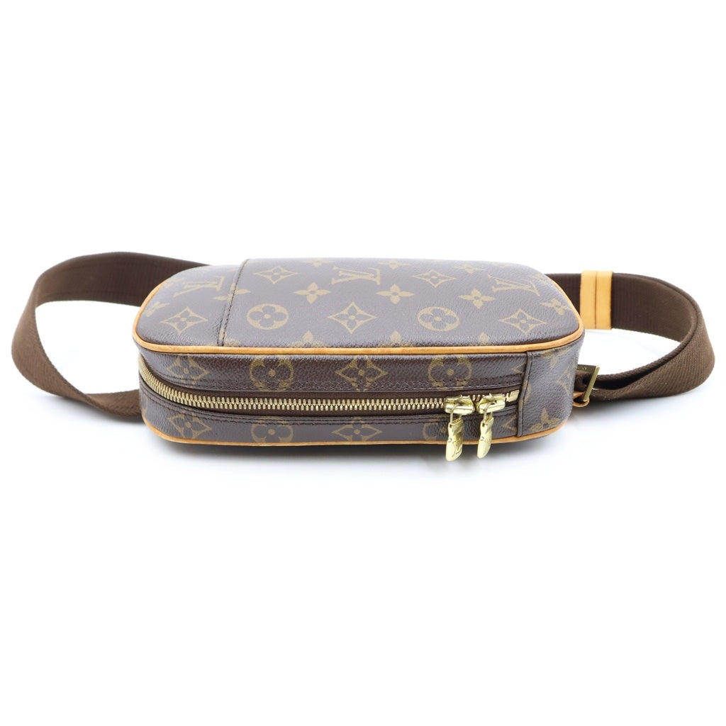LOUIS VUITTON(ルイヴィトン) モノグラム ポシェットガンジュ ショルダーバッグ ウエストバッグ ボディバッグ ブラウン レザー×PVC M51870 ゴールド金具