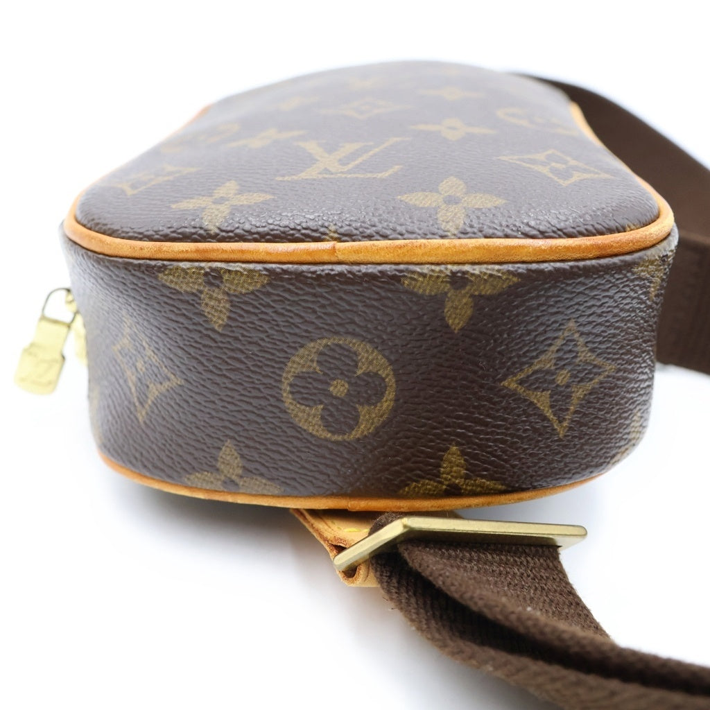 LOUIS VUITTON(ルイヴィトン) モノグラム ポシェットガンジュ ショルダーバッグ ウエストバッグ ボディバッグ ブラウン レザー×PVC M51870 ゴールド金具