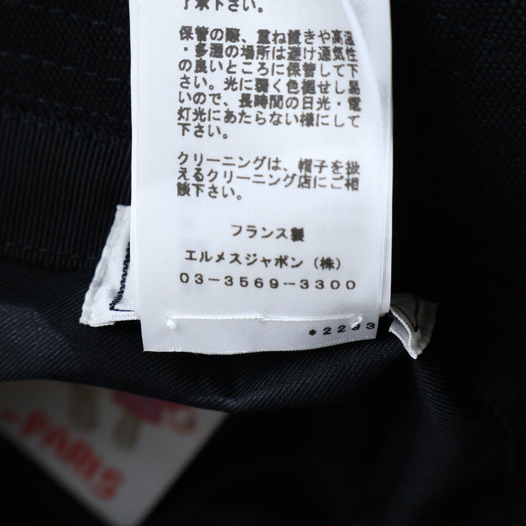HERMES(エルメス) カルヴィ シーシェル コットンキャンバス バケットハット 帽子 ブラック レディース