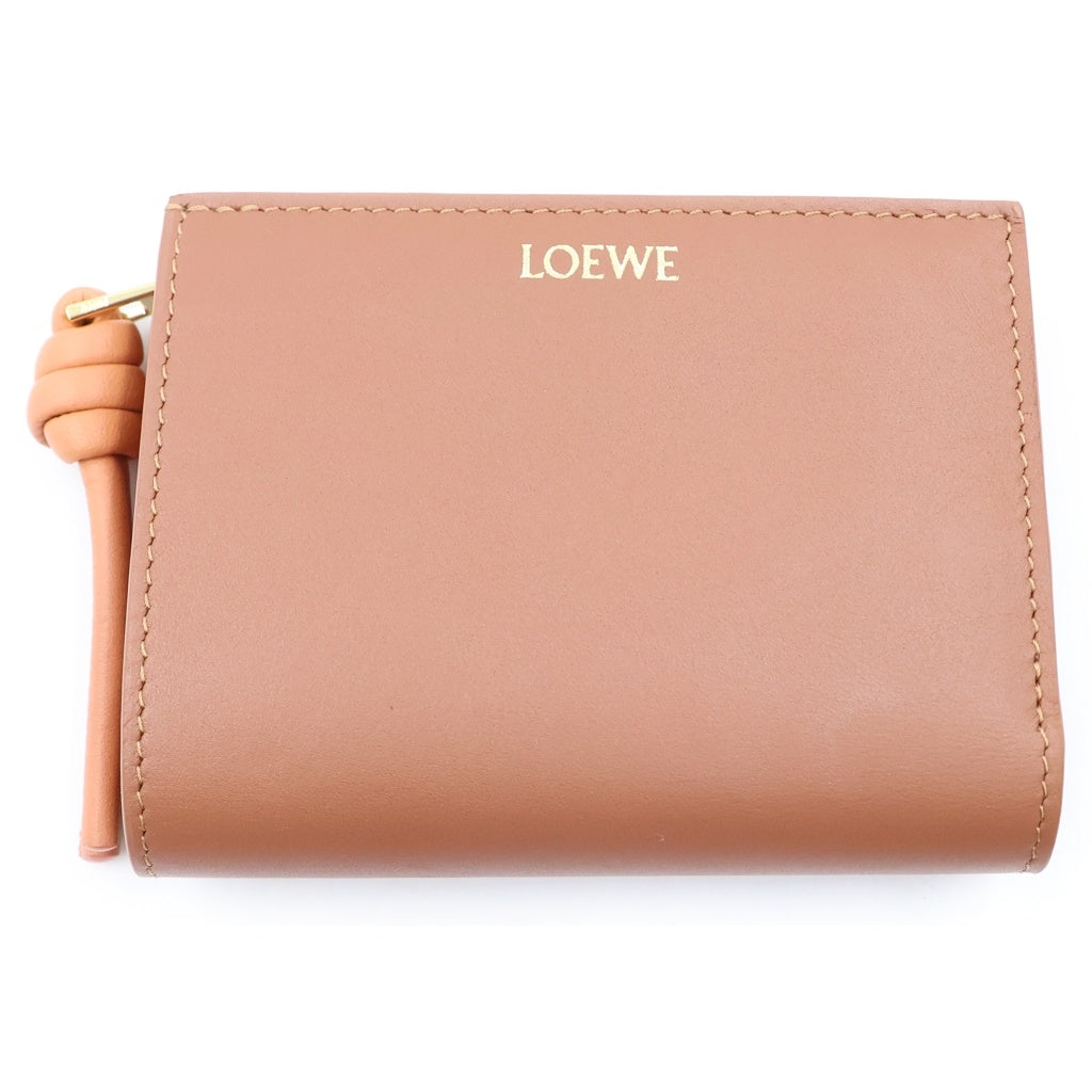 LOEWE(ロエベ) ノットコンパクト ウォレット 二つ折り財布 カーフ ブラウン CEM1NCWX01